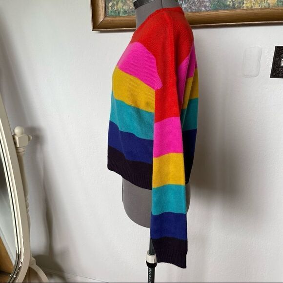 Full tilt cropped striped long sleeve sweater size M - Picture 7 of 8